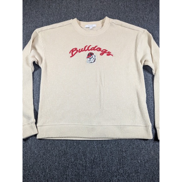 Wear By Erin Andrews Tops - WEAR by Erin Andrews Georgia Bulldogs Ribbed Cord Sweatshirt Cream Small
